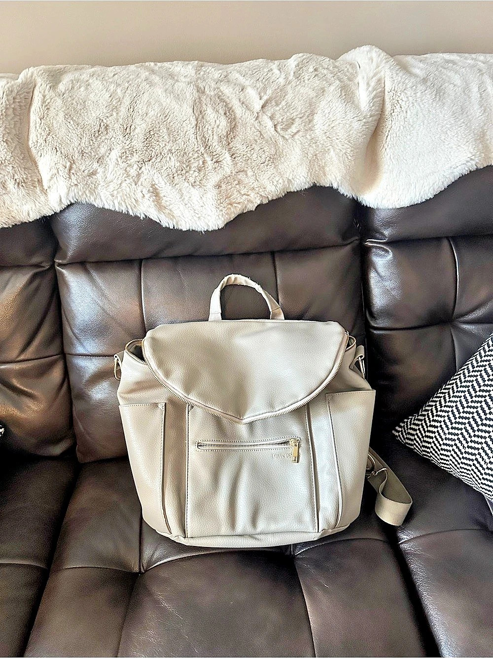 Fawn Design The Original Diaper Bag Gray Convertible Backpack